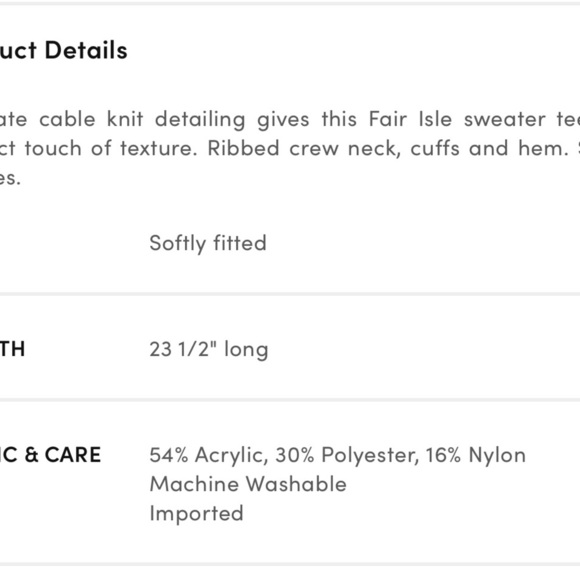 Ann Taylor Cream and Pink Fair Isle Sweater - Picture 3 of 3